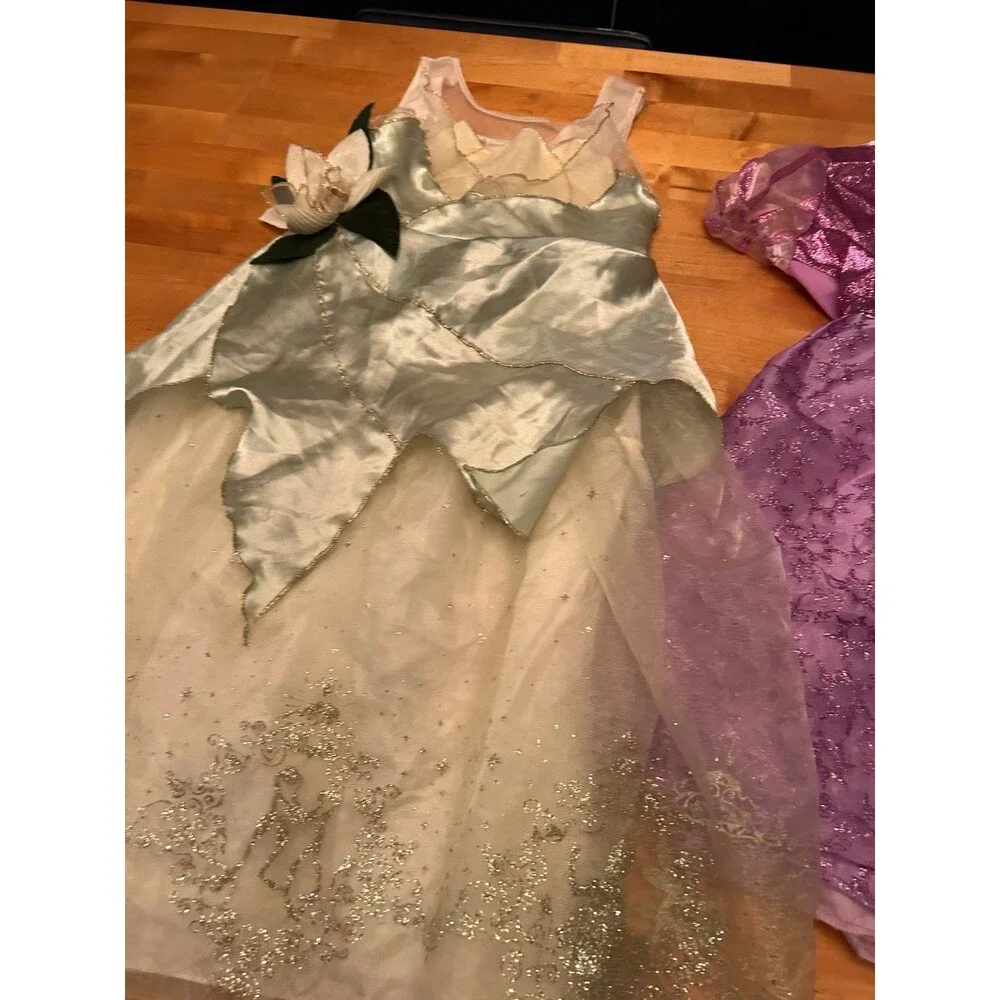 Girls Disney Brand Tiana and Rapunzel Costumes Sizes 4-6